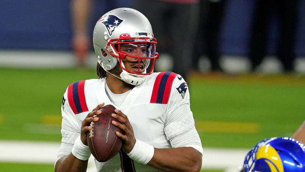 Cam Newton in a game against the Chargers